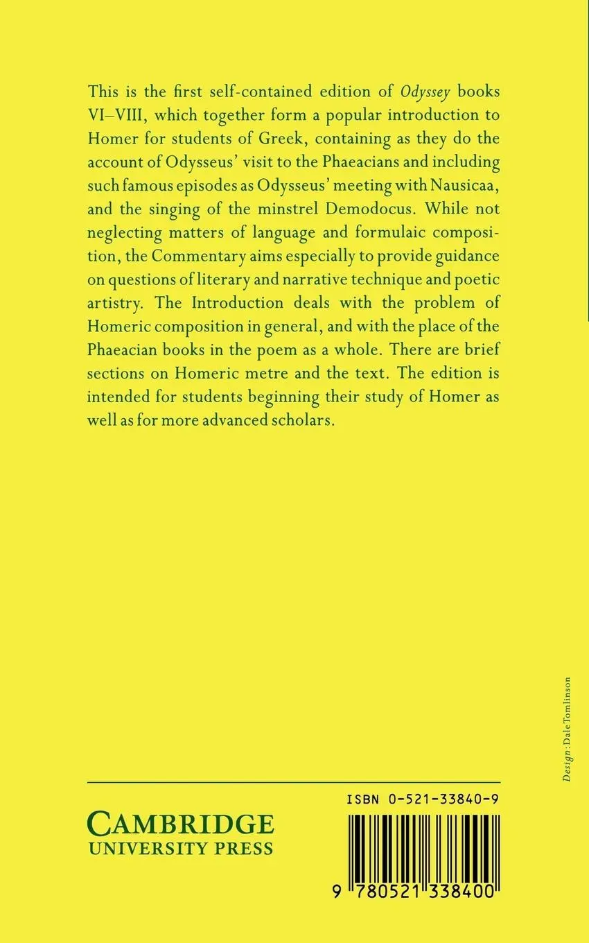 Rückseite: 9780521338400 | Homer | Odyssey Books VI-VIII | Homer | Taschenbuch | Englisch | 2006