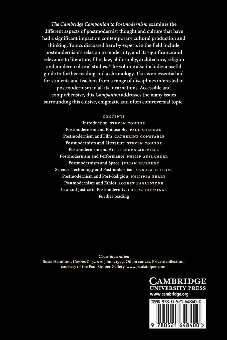 Rückseite: 9780521648400 | The Cambridge Companion to Postmodernism | Steven Connor | Taschenbuch