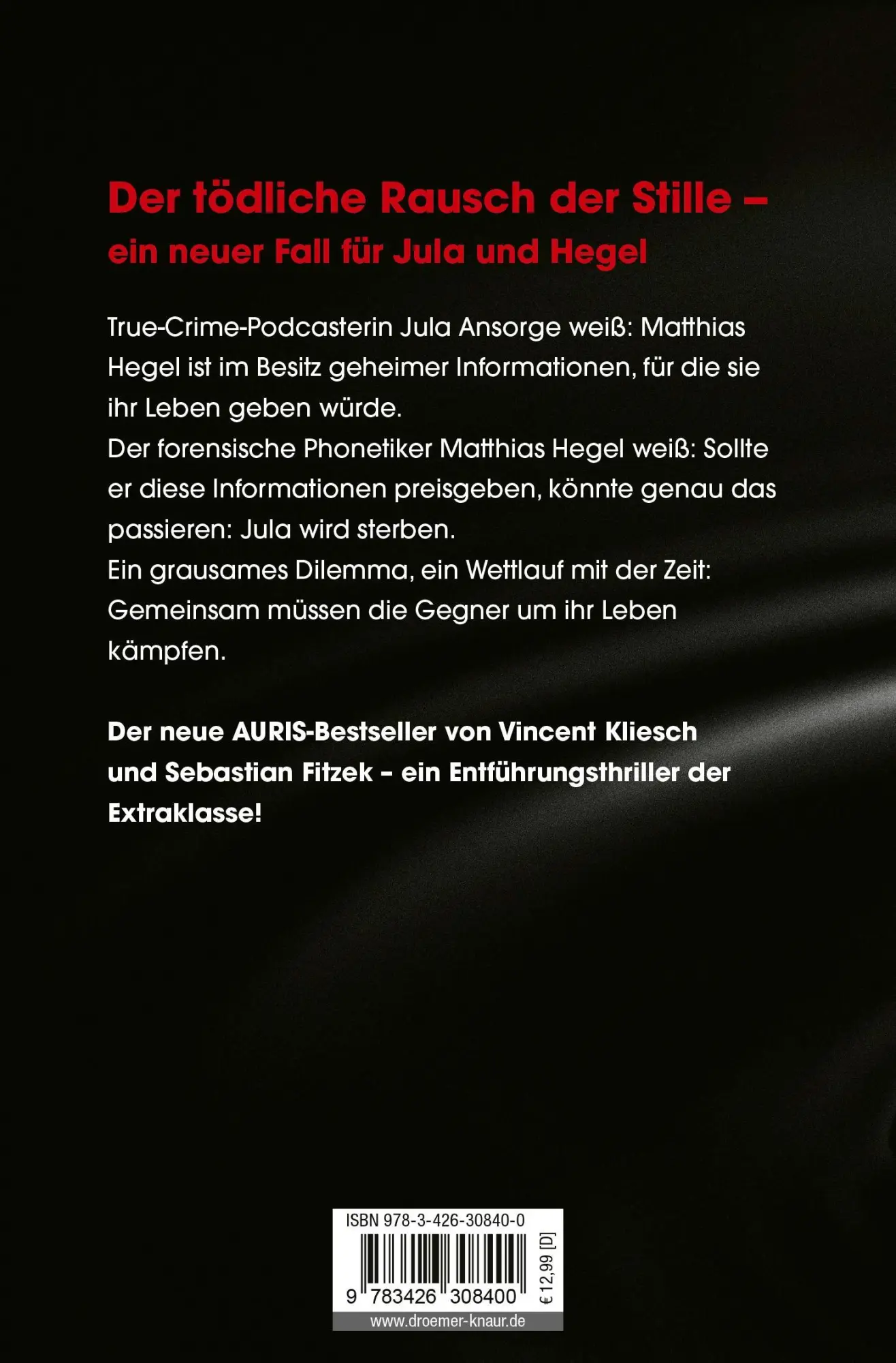 Rückseite: 9783426308400 | Todesrauschen | Auris - Nach einer Idee von Sebastian Fitzek | Kliesch