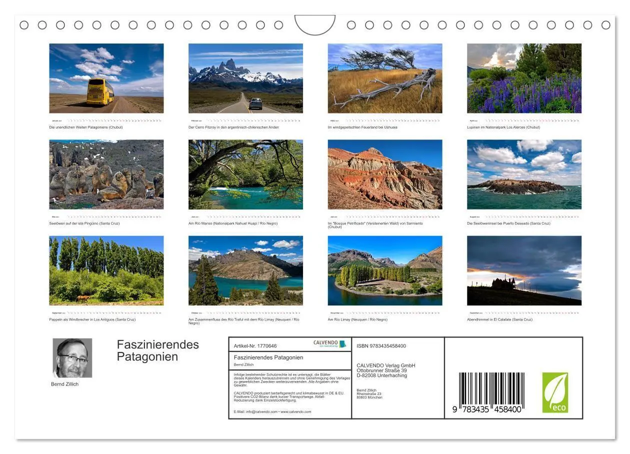 Bild: 9783435458400 | Faszinierendes Patagonien (Wandkalender 2025 DIN A4 quer), CALVENDO...