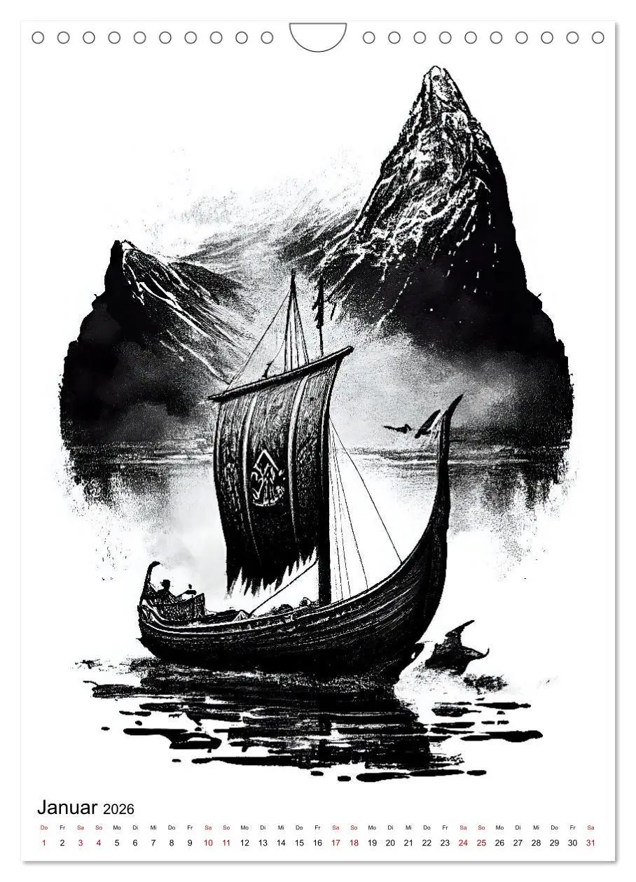 Bild: 9783516328400 | Welt und Mythologie der Wikinger (Wandkalender 2026 DIN A4 hoch),...