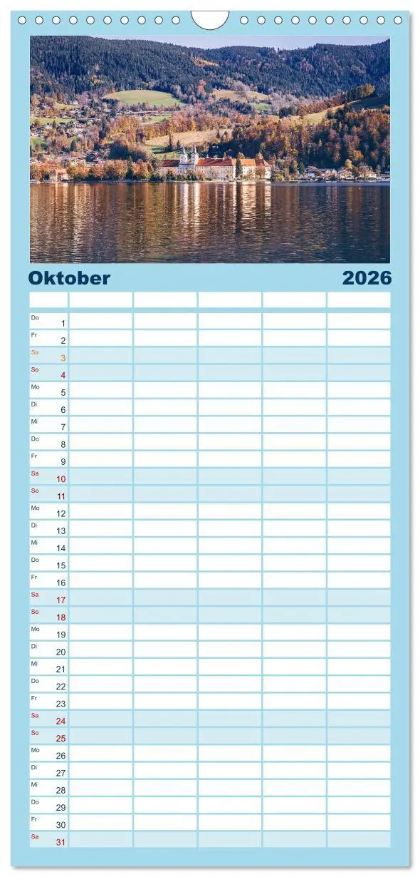 Bild: 9783516498400 | Familienplaner 2026 - Malerischer Tegernsee mit 5 Spalten...
