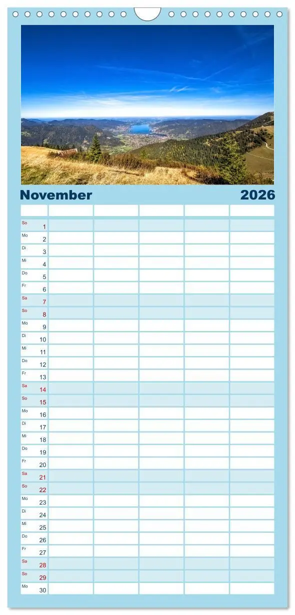 Bild: 9783516498400 | Familienplaner 2026 - Malerischer Tegernsee mit 5 Spalten...