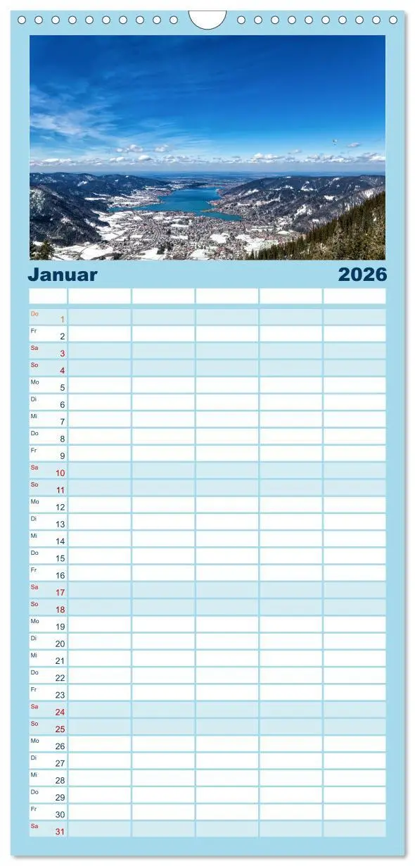 Bild: 9783516498400 | Familienplaner 2026 - Malerischer Tegernsee mit 5 Spalten...