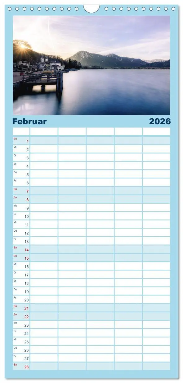 Bild: 9783516498400 | Familienplaner 2026 - Malerischer Tegernsee mit 5 Spalten...