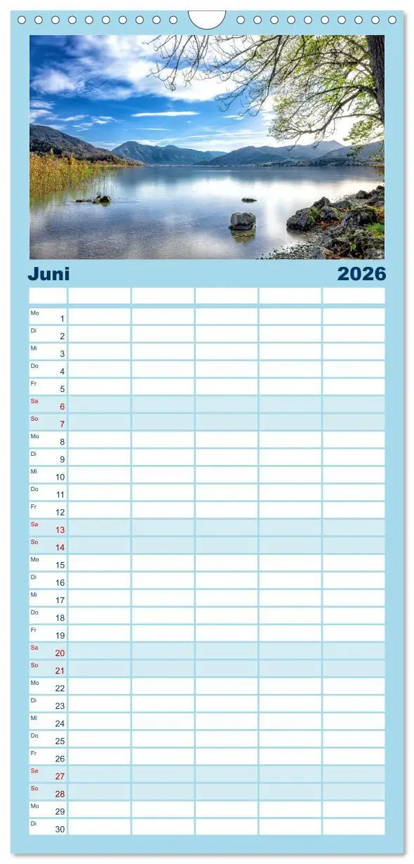 Bild: 9783516498400 | Familienplaner 2026 - Malerischer Tegernsee mit 5 Spalten...