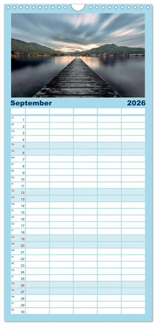 Bild: 9783516498400 | Familienplaner 2026 - Malerischer Tegernsee mit 5 Spalten...