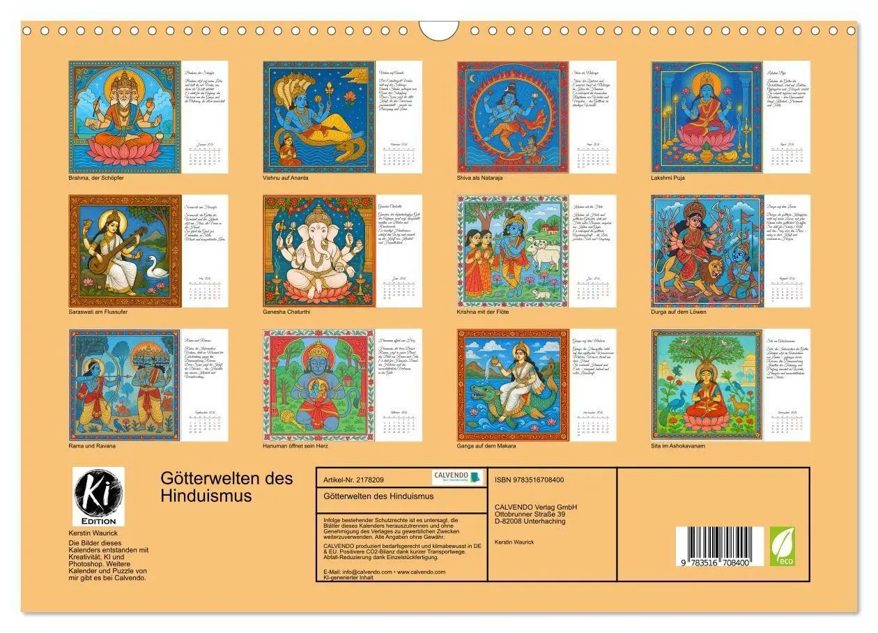 Bild: 9783516708400 | Götterwelten des Hinduismus (Wandkalender 2026 DIN A3 quer),...