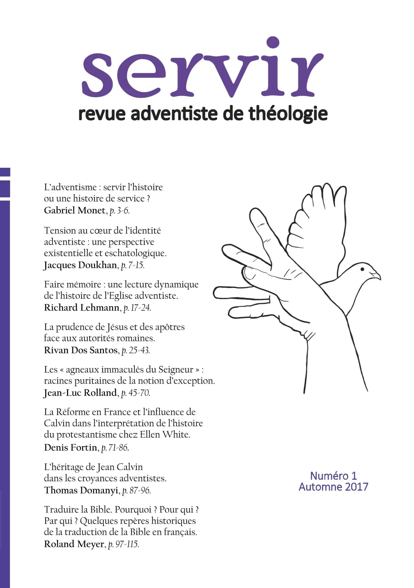 Cover: 9782911358500 | servir. revue adventiste de théologie | numéro 1, automne 2017 | Buch