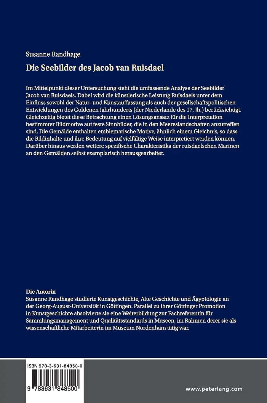 Rückseite: 9783631848500 | Die Seebilder des Jacob van Ruisdael | Susanne Randhage | Buch | 2021