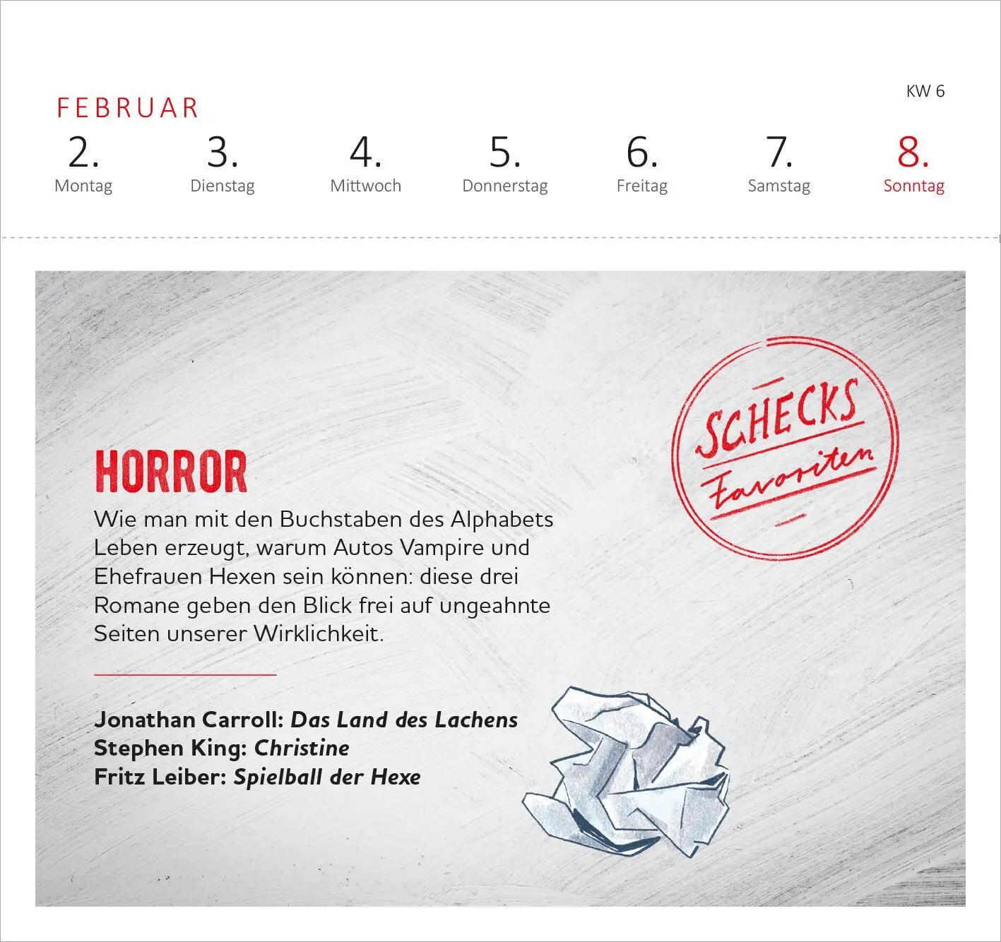 Bild: 4014489138600 | Postkartenkalender Schecks Literaturkalender 2026 | Denis Scheck