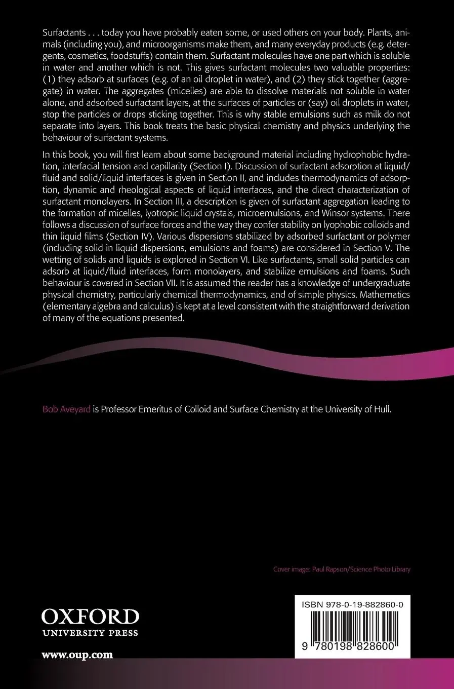 Rückseite: 9780198828600 | Surfactants | In Solution, at Interfaces and in Colloidal Dispersions
