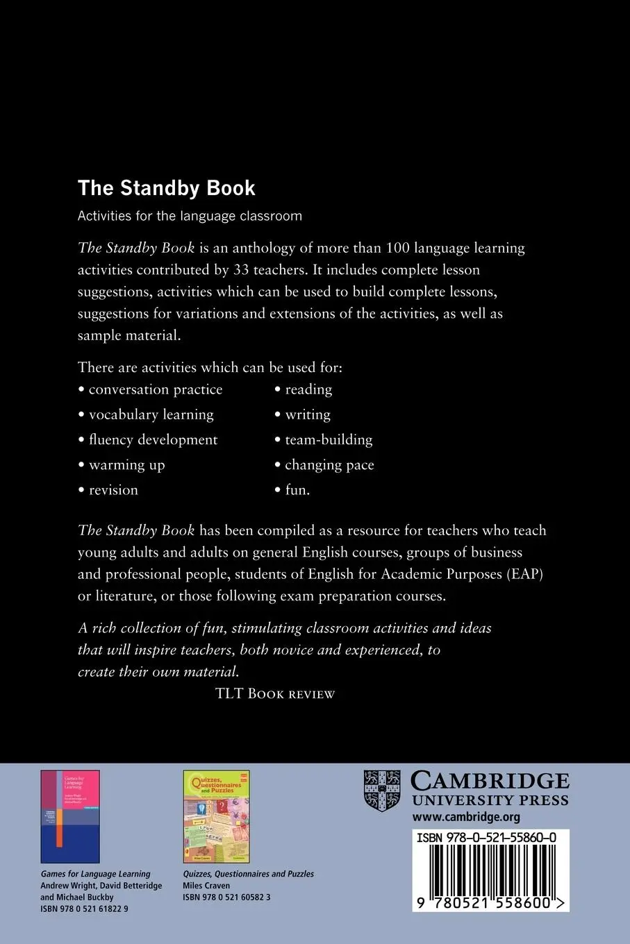 Rückseite: 9780521558600 | The Standby Book | Activities for the Language Classroom | Taschenbuch