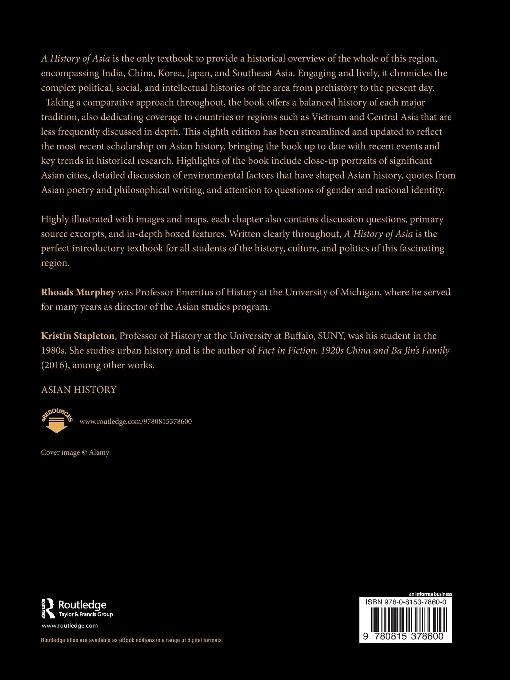 Rückseite: 9780815378600 | A History of Asia | Rhoads Murphey (u. a.) | Taschenbuch | Englisch