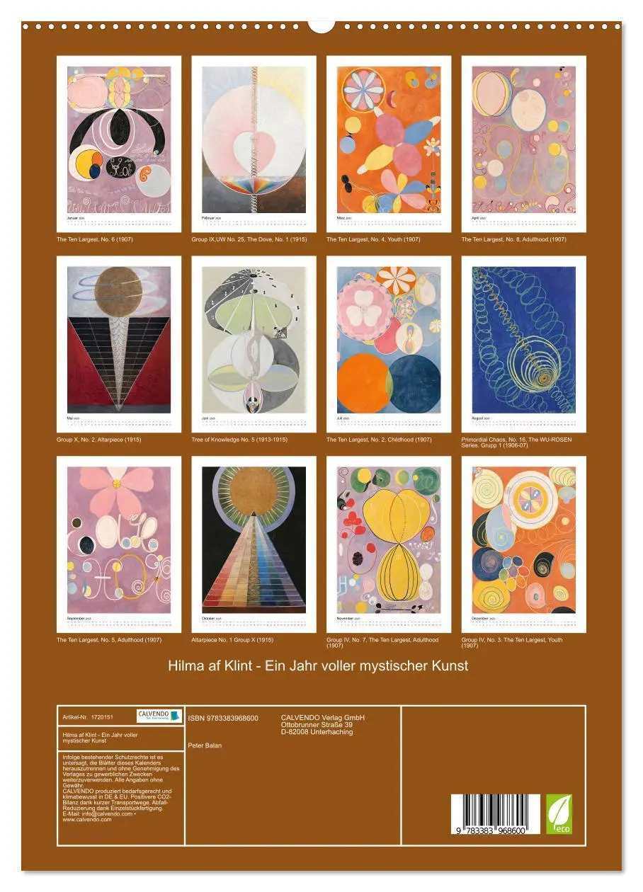 Bild: 9783383968600 | Hilma af Klint - Ein Jahr voller mystischer Kunst (hochwertiger...