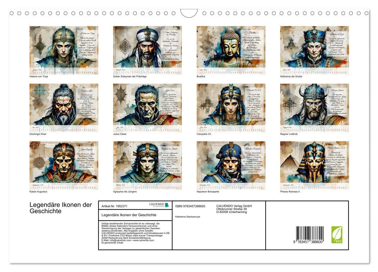 Bild: 9783457388600 | Legendäre Ikonen der Geschichte (Wandkalender 2026 DIN A3 quer),...