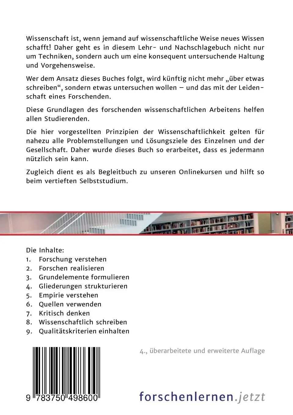 Rückseite: 9783750498600 | Forschen lernen | Tipps zum wissenschaftlichen Arbeiten | Gertler