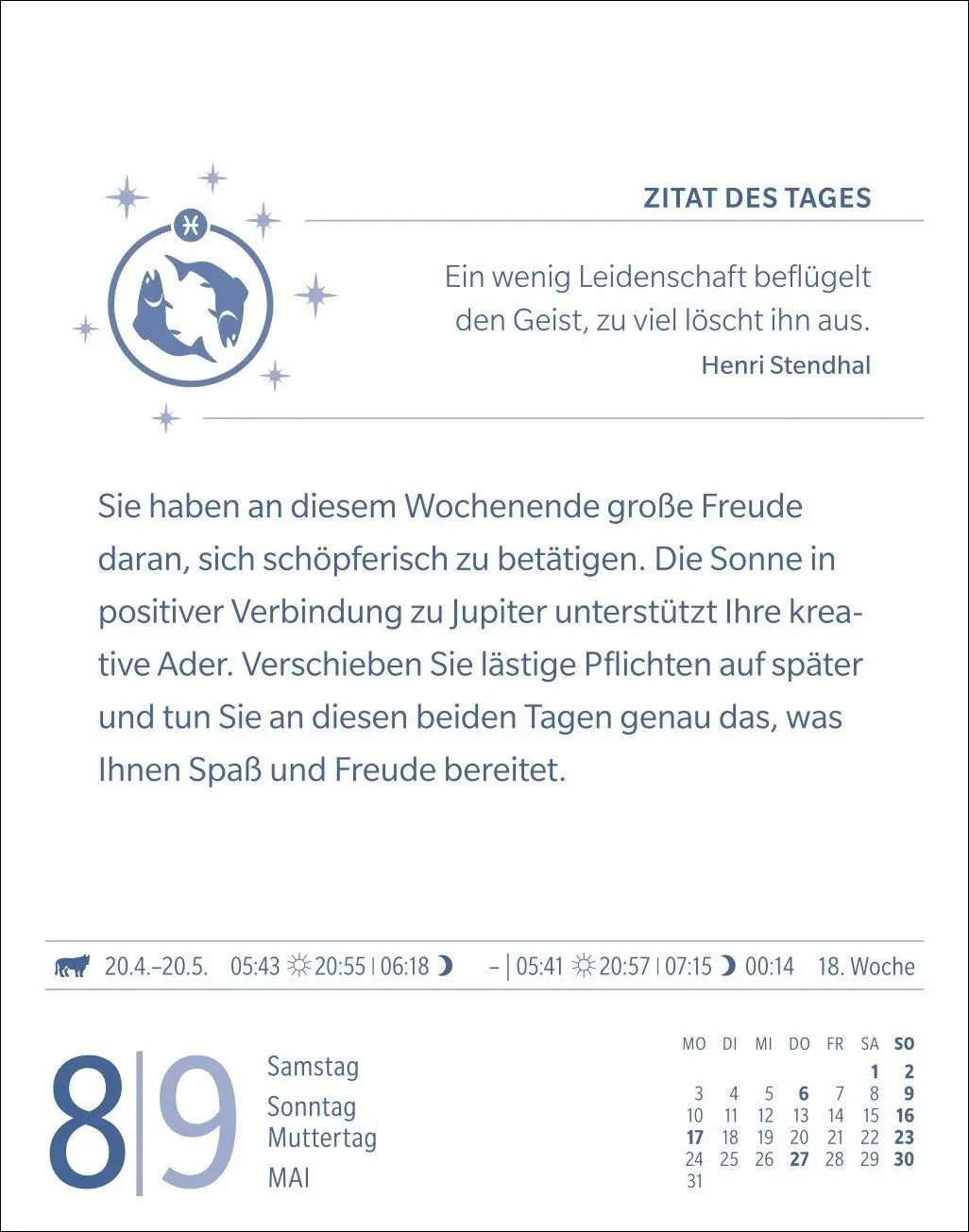 Bild: 9783840038600 | Fische Sternzeichenkalender 2027 - Tagesabreißkalender - Ihr...