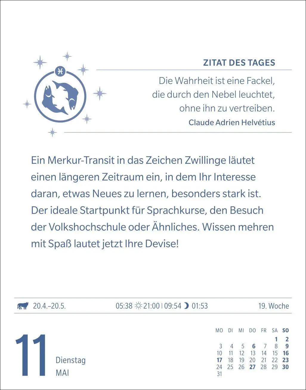 Bild: 9783840038600 | Fische Sternzeichenkalender 2027 - Tagesabreißkalender - Ihr...