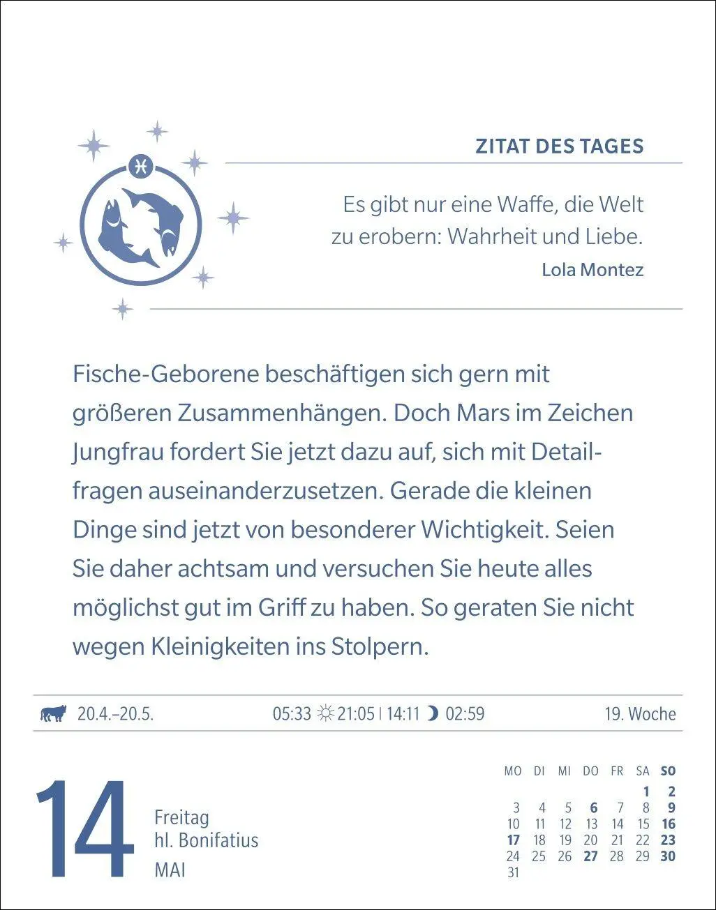 Bild: 9783840038600 | Fische Sternzeichenkalender 2027 - Tagesabreißkalender - Ihr...
