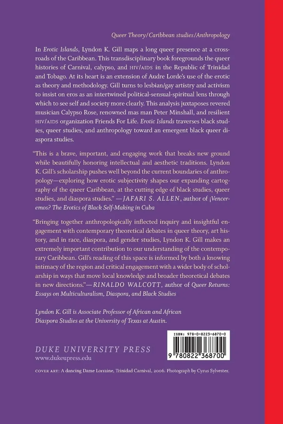 Rückseite: 9780822368700 | Erotic Islands | Art and Activism in the Queer Caribbean | Gill | Buch