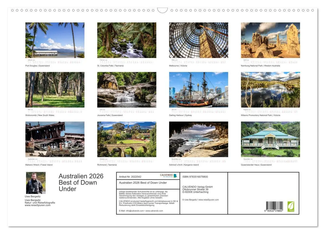 Bild: 9783516078800 | Australien 2026 Best of Down Under (Wandkalender 2026 DIN A2 quer),...