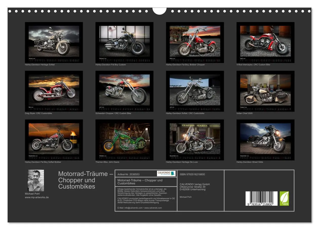 Bild: 9783516218800 | Motorrad-Träume - Chopper und Custombikes (Wandkalender 2026 DIN A3...