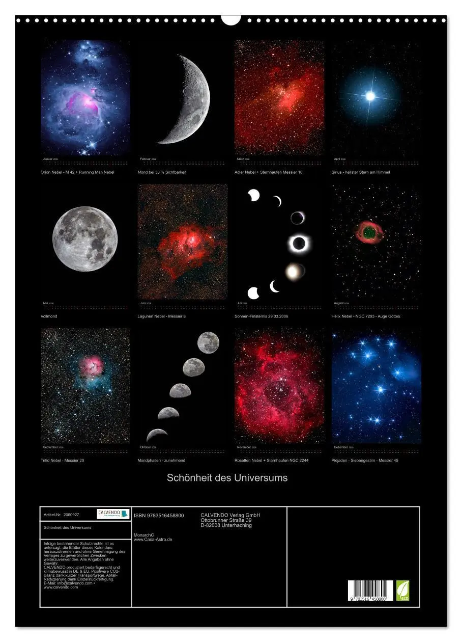 Bild: 9783516458800 | Schönheit des Universums (Wandkalender 2026 DIN A2 hoch), CALVENDO...