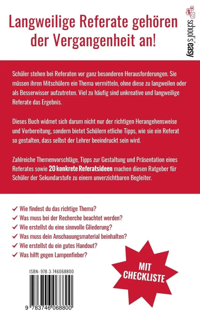 Rückseite: 9783746068800 | Referate mit Stil | Von der Themenfindung bis zur Bewertung | Müller