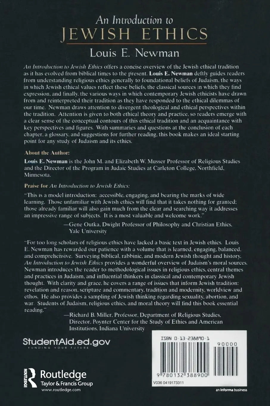 Rückseite: 9780132388900 | Introduction to Jewish Ethics | Louis Newman | Taschenbuch | Englisch