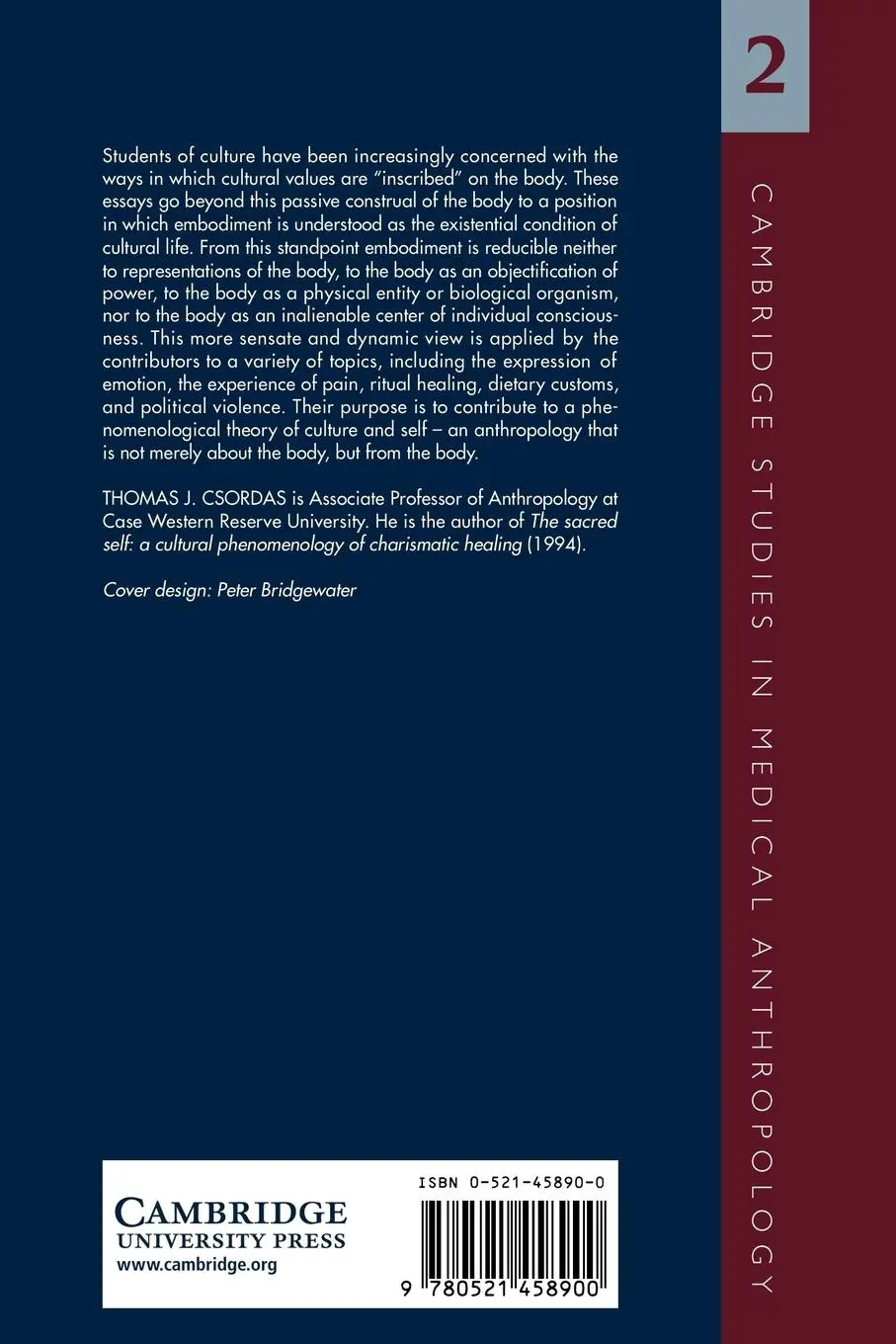 Rückseite: 9780521458900 | Embodiment and Experience | The Existential Ground of Culture and Self