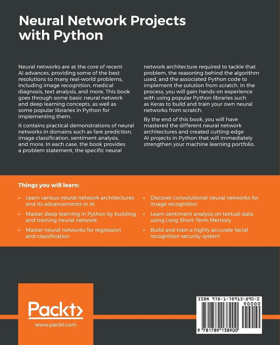 Rückseite: 9781789138900 | Neural Network Projects with Python | James Loy | Taschenbuch | 2019