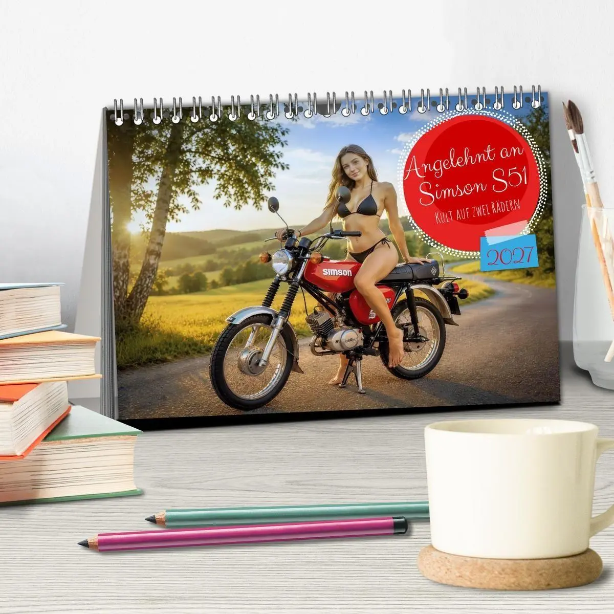 Bild: 9783594288900 | Angelehnt an Simson S51 (Tischkalender 2027 DIN A5 quer), CALVENDO...