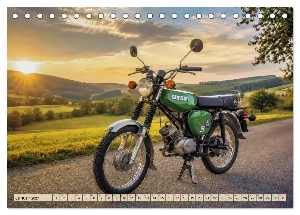 Bild: 9783594288900 | Angelehnt an Simson S51 (Tischkalender 2027 DIN A5 quer), CALVENDO...