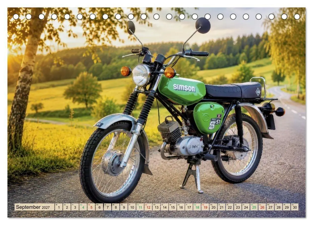 Bild: 9783594288900 | Angelehnt an Simson S51 (Tischkalender 2027 DIN A5 quer), CALVENDO...