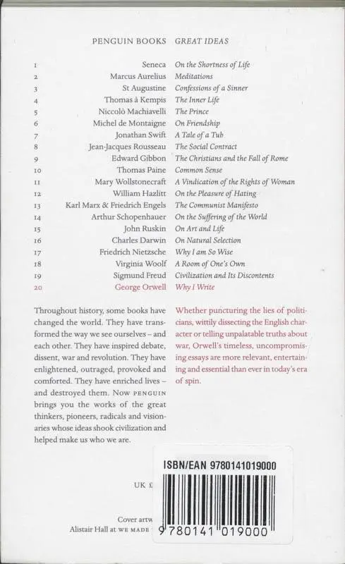 Rückseite: 9780141019000 | Why I Write | George Orwell | Taschenbuch | 128 S. | Englisch | 2004