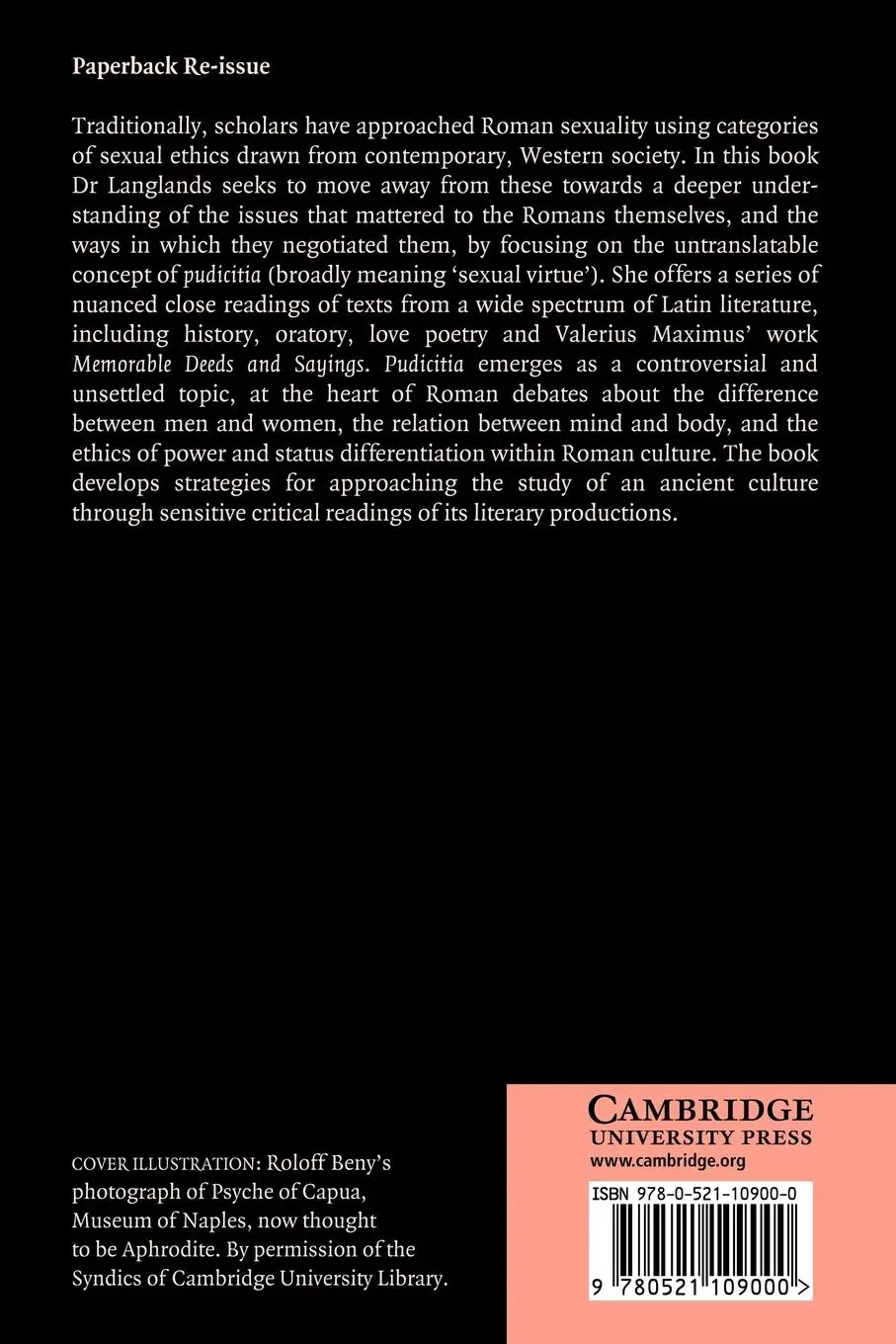 Rückseite: 9780521109000 | Sexual Morality in Ancient Rome | Rebecca Langlands | Taschenbuch