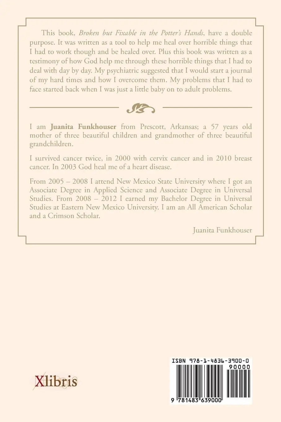 Rückseite: 9781483639000 | Broken But Fixable in the Potter's Hands | Juanita Funkhouser | Buch