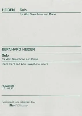 Cover: 73999259100 | Solo for Alto Saxophone and Piano | B. Heiden | Taschenbuch | Buch