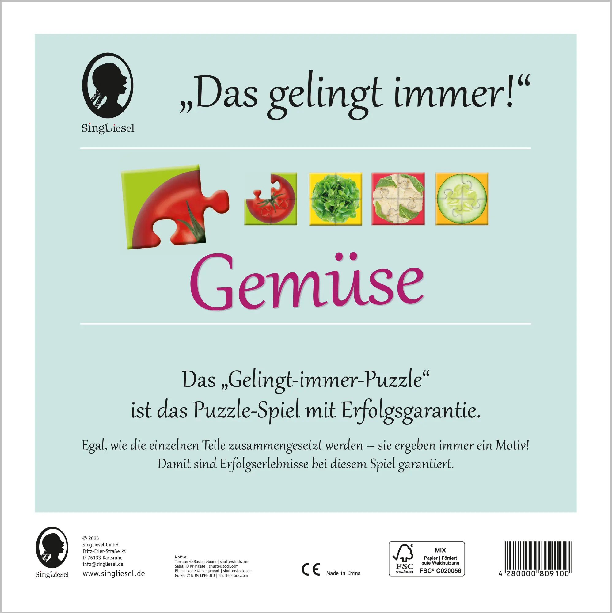 Bild: 4280000809100 | Das "Gelingt immer"-Puzzle Gemüse. Das Puzzle-Spiel für Senioren...