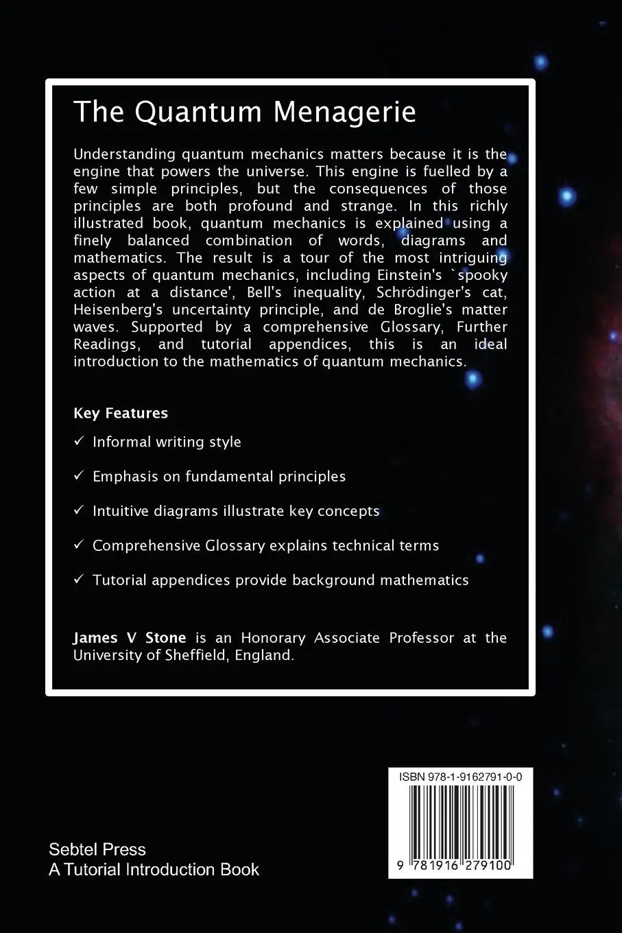 Rückseite: 9781916279100 | The Quantum Menagerie | James V Stone | Taschenbuch | Englisch | 2020