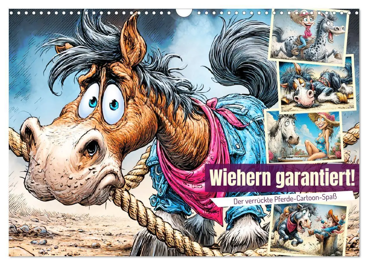 Cover: 9783516709100 | Wiehern garantiert. Der verrückte Pferde-Cartoon-Spaß (Wandkalender...