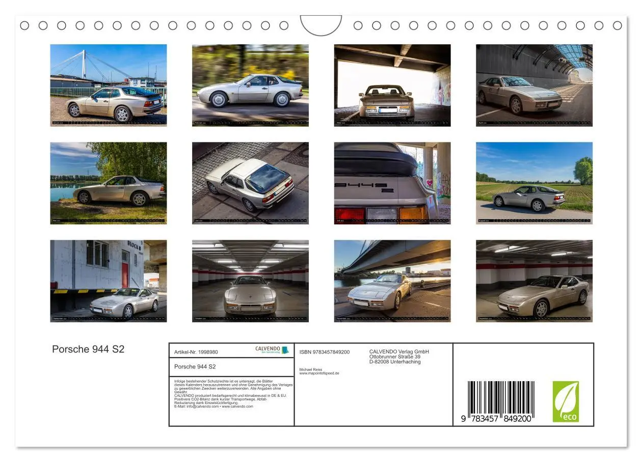 Bild: 9783457849200 | Porsche 944 S2 (Wandkalender 2026 DIN A4 quer), CALVENDO...