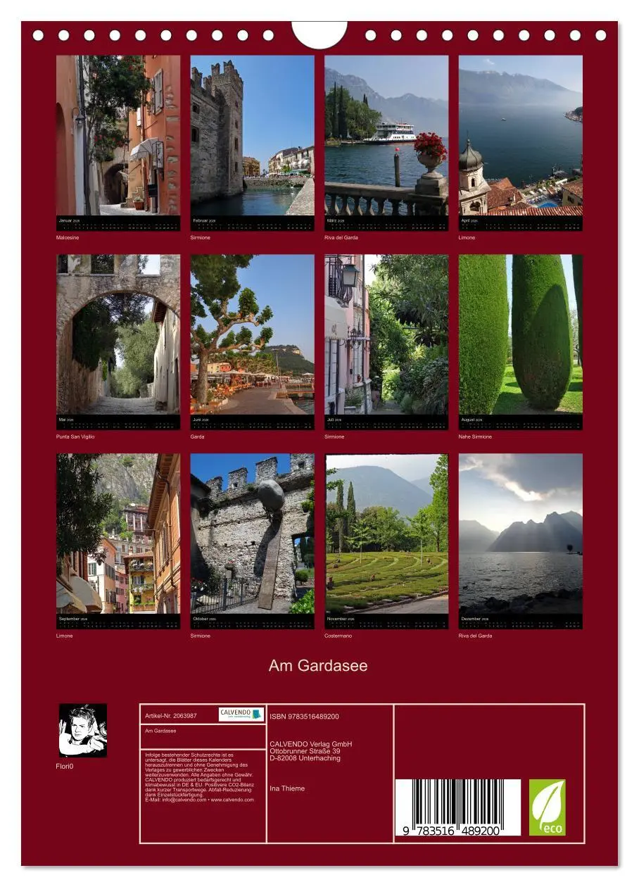 Bild: 9783516489200 | Am Gardasee (Wandkalender 2026 DIN A4 hoch), CALVENDO Monatskalender