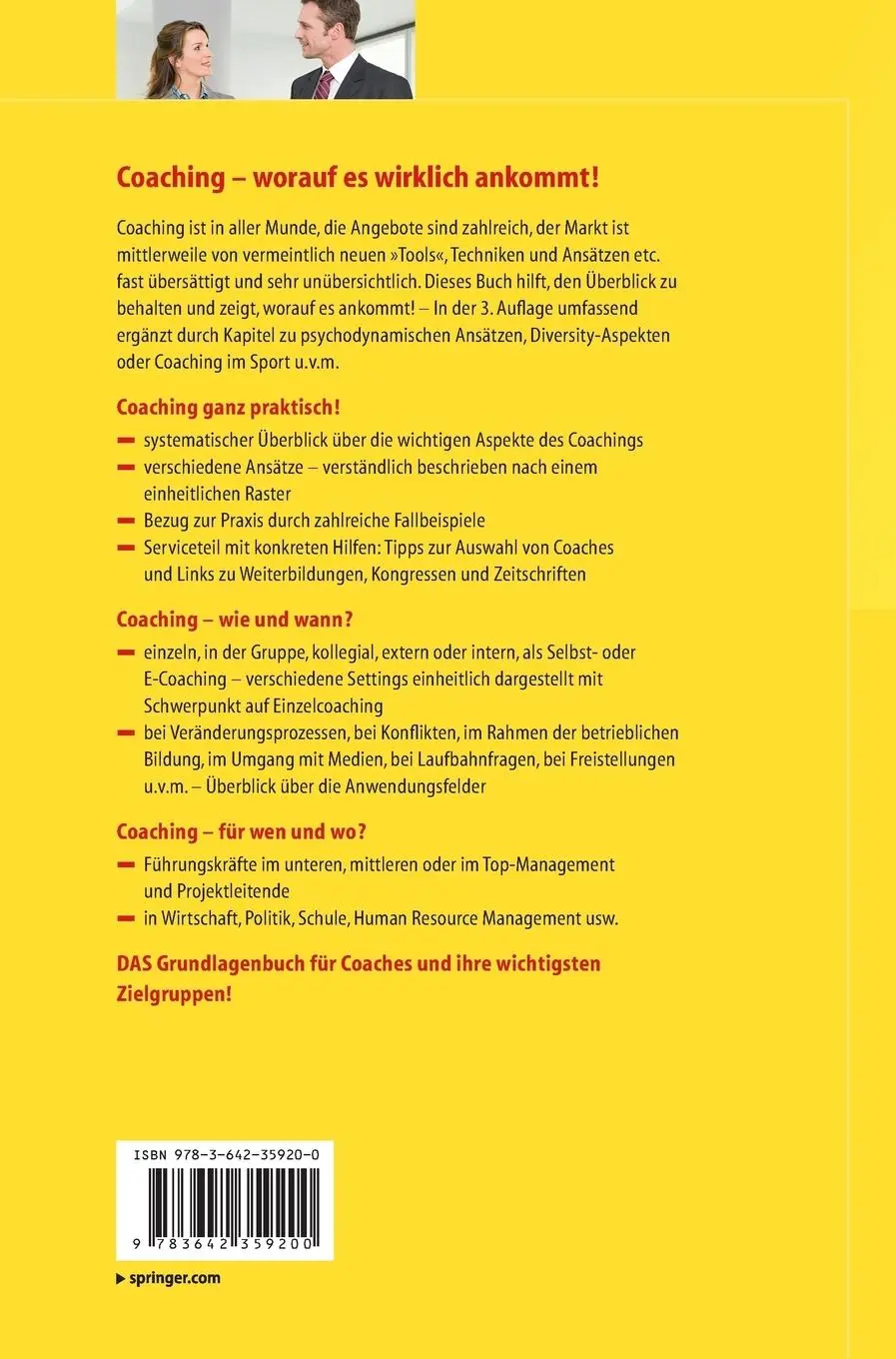 Rückseite: 9783642359200 | Coaching | Angewandte Psychologie für die Beratungspraxis | Lippmann