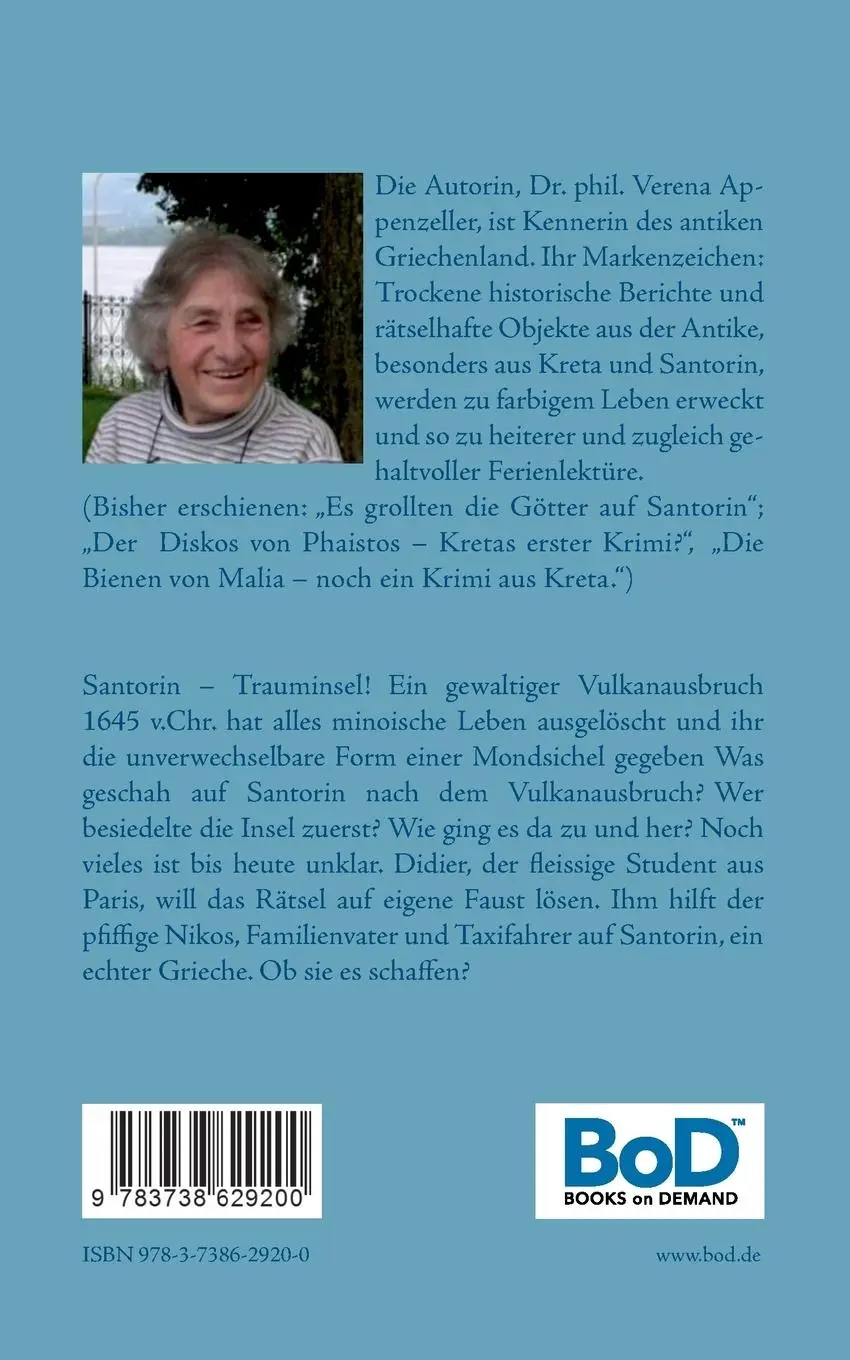 Rückseite: 9783738629200 | Asche über Santorin - und danach? | Verena Appenzeller | Taschenbuch