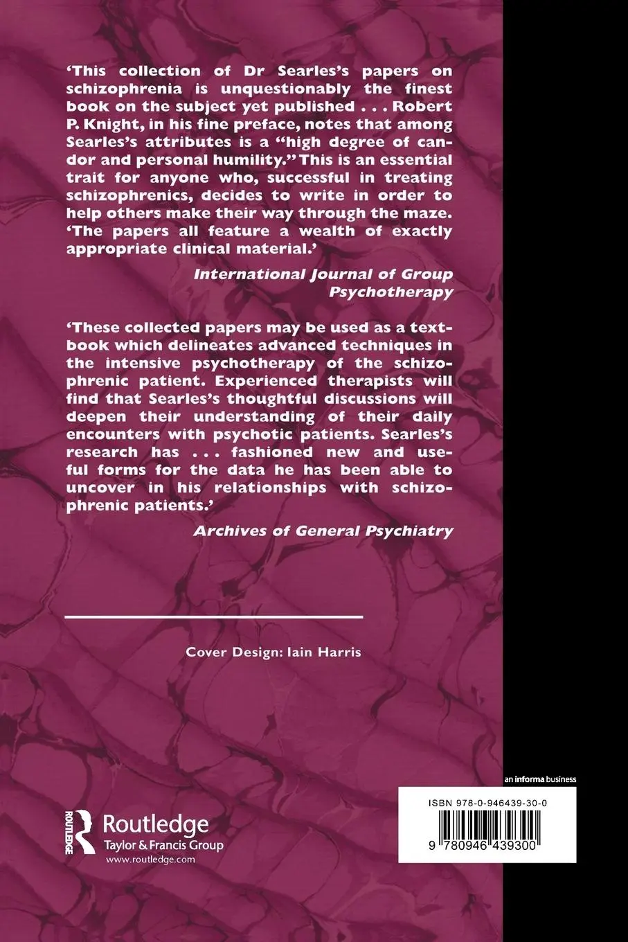 Rückseite: 9780946439300 | Collected Papers on Schizophrenia and Related Subjects | Searles