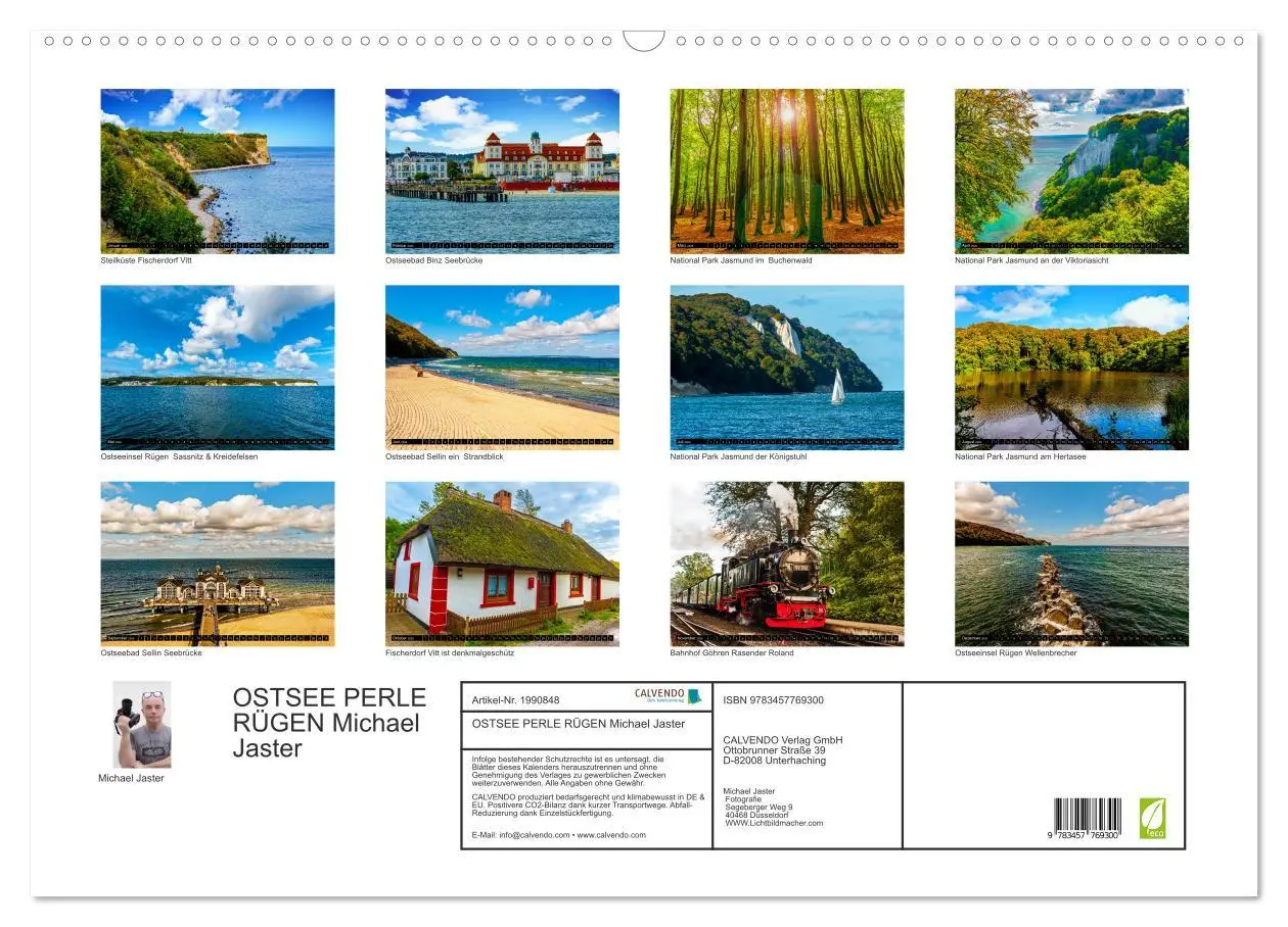 Bild: 9783457769300 | OSTSEE PERLE RÜGEN Michael Jaster (Wandkalender 2026 DIN A2 quer),...