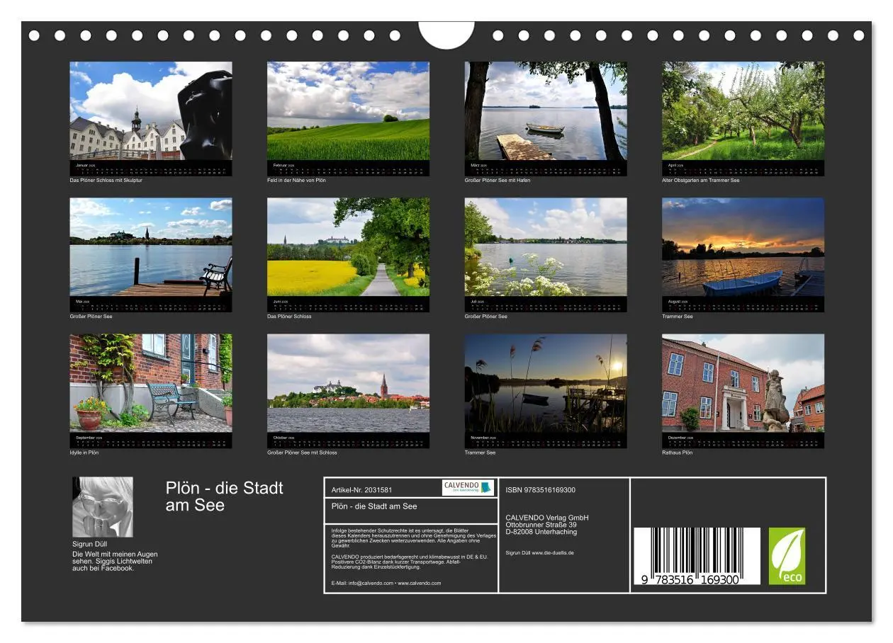 Bild: 9783516169300 | Plön - die Stadt am See (Wandkalender 2026 DIN A4 quer), CALVENDO...
