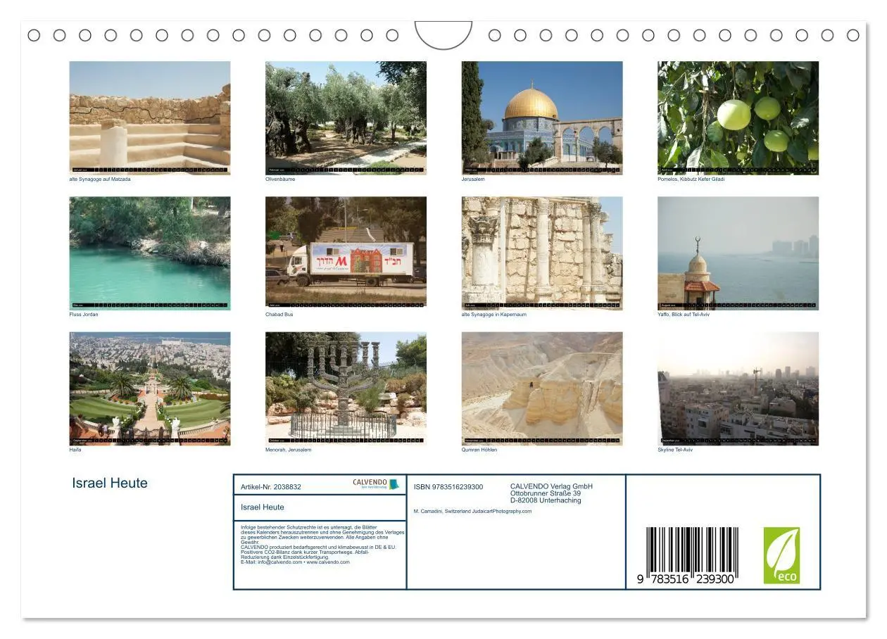 Bild: 9783516239300 | Israel Heute (Wandkalender 2026 DIN A4 quer), CALVENDO Monatskalender